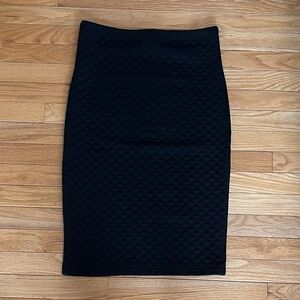 JACK Quilted Black Pencil Skirt